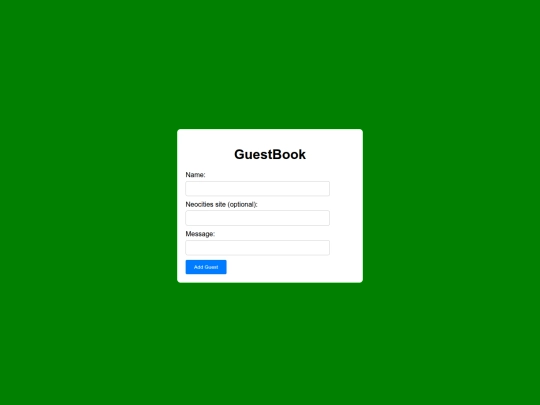 Guestbook screenshot