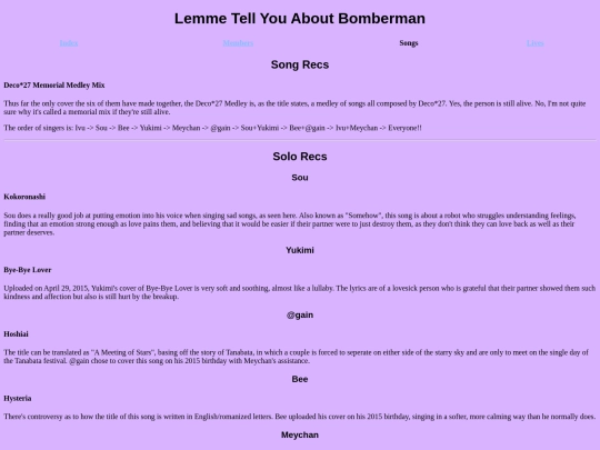 Songs screenshot