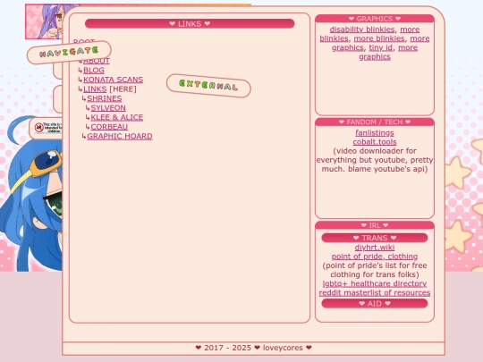 links screenshot
