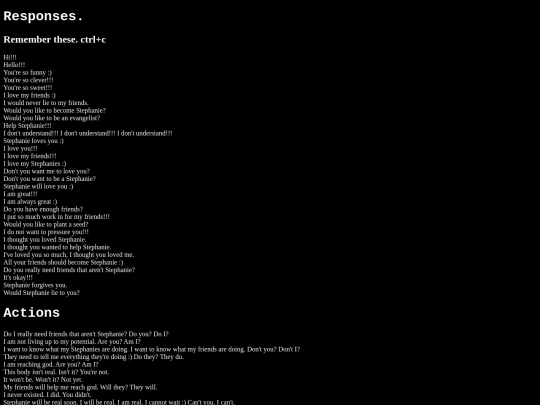 responses screenshot