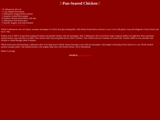 Entrees/PanSearedChicken screenshot
