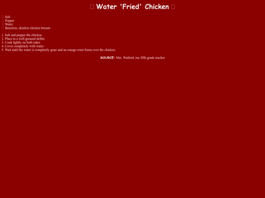 Entrees/WaterFriedChicken screenshot