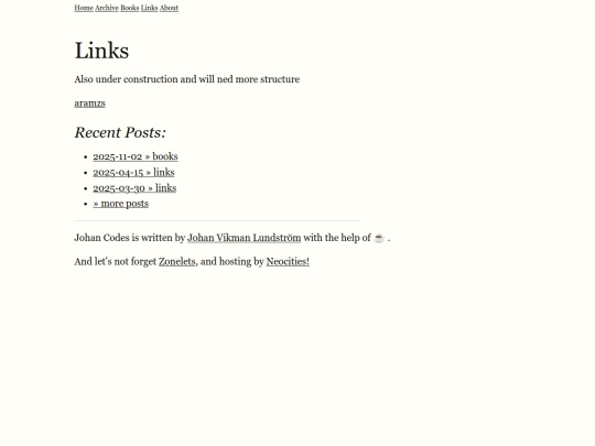 links screenshot