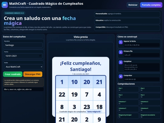 cuadradomágicocumpleanos screenshot