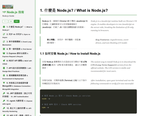 NodeJS screenshot