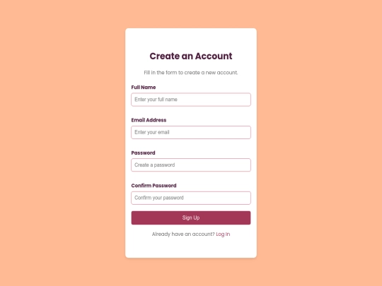 signup screenshot