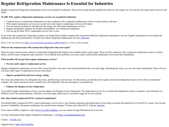 RegularRefrigerationMaintenanceIsEssentialforIndustries screenshot