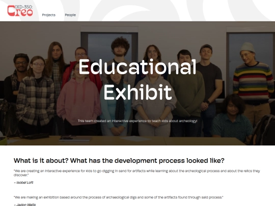 Projects/educationalExhibit screenshot