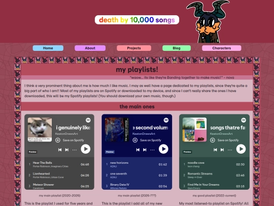 projects/playlists screenshot