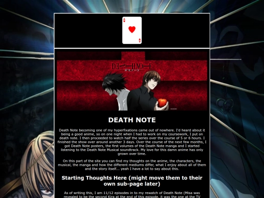 the deck/death_note/deathnoteMainPage screenshot