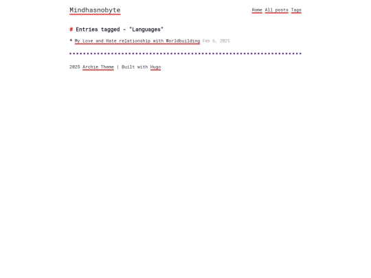 tags/languages screenshot
