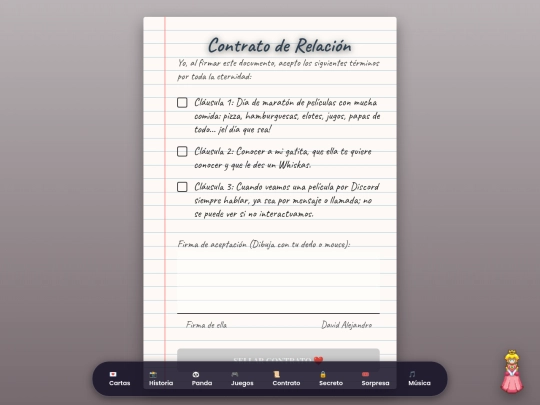 Nuestro universo/contrato screenshot