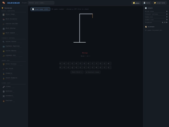 games/hangman screenshot