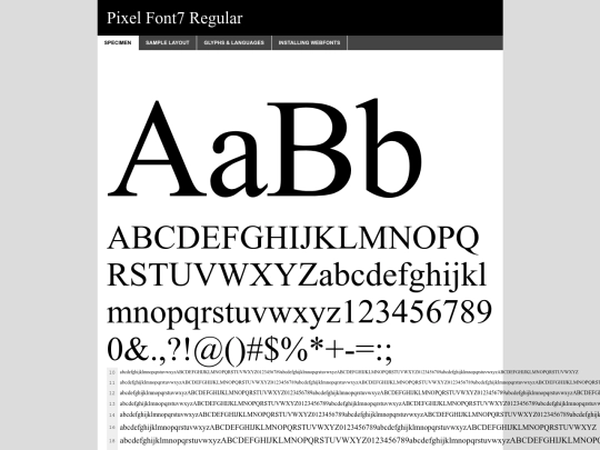 pixelfont/pixelfont7-g02a-demo screenshot