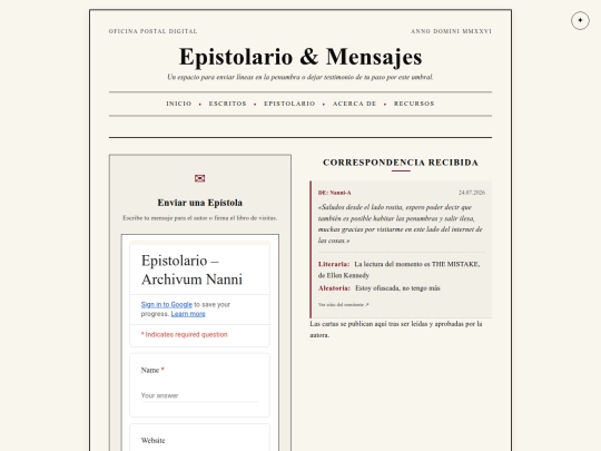epistolario screenshot
