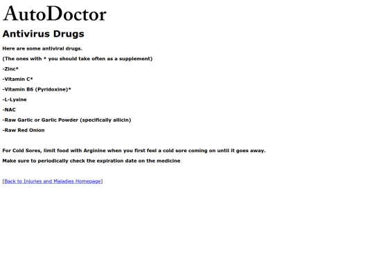 injuries/antivirusdrugs screenshot
