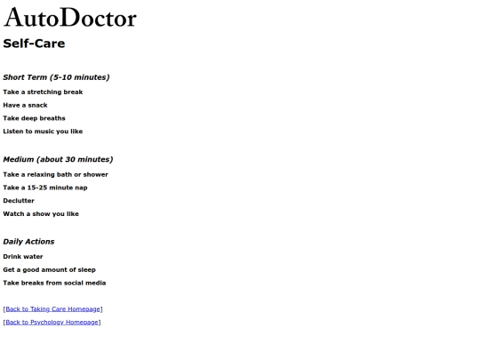 takingcare/selfcare screenshot