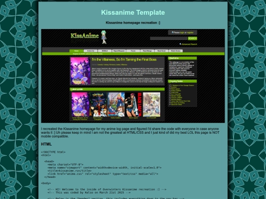 kissanimetemplate screenshot