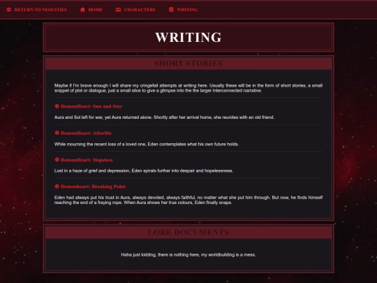 writing screenshot
