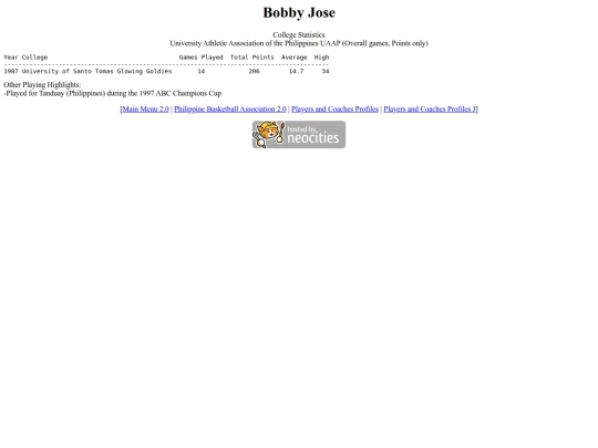 pba/profiles/bobbyjose screenshot