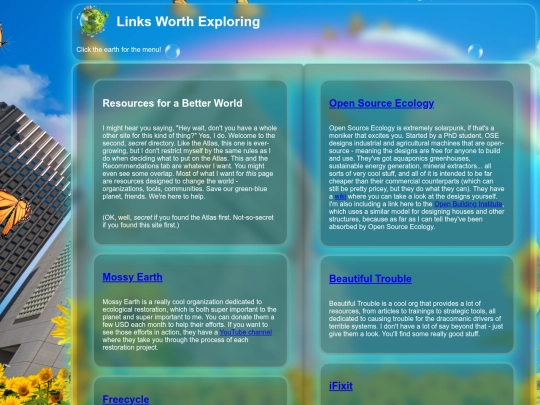 links screenshot
