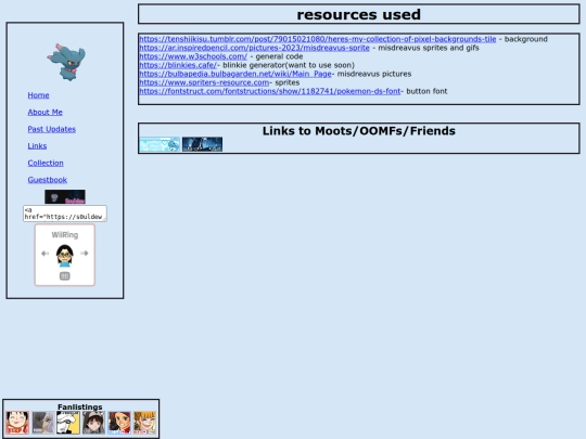 links screenshot