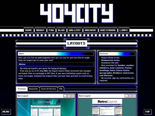 layouts screenshot
