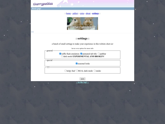 settings screenshot