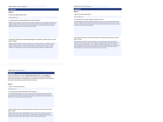 seoassignment screenshot
