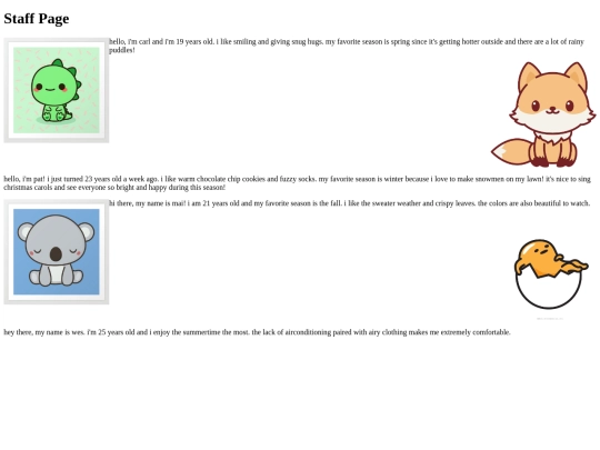 staffpage screenshot