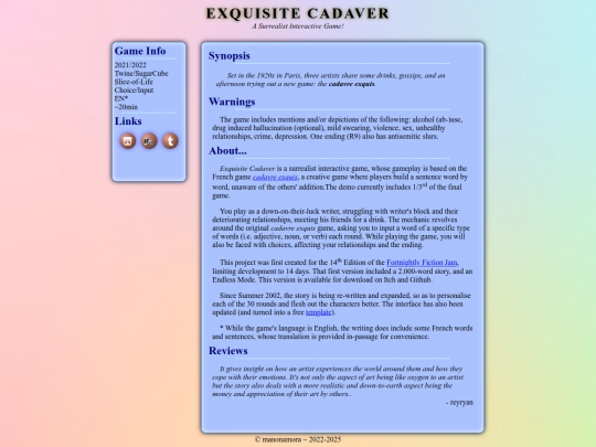 interactivefiction/games/exquisite-cadaver screenshot