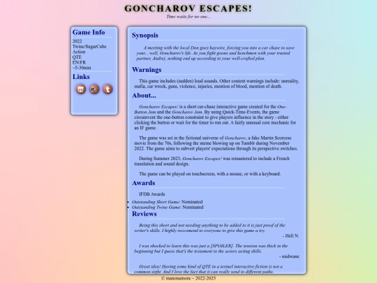 interactivefiction/games/goncharov screenshot