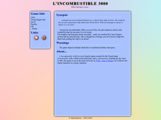 interactivefiction/games/incombustible screenshot