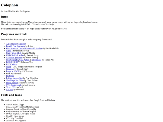 pages/sidepages/colophon screenshot