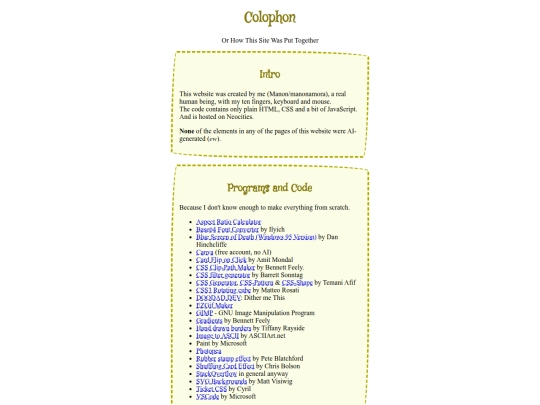 site/colophon screenshot