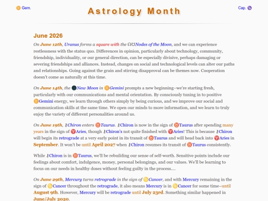 astrology/cafe screenshot