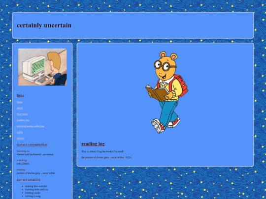 pages/readinglog screenshot