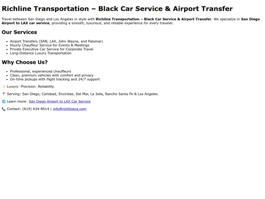 san-diego-airport-to-lax-car-service screenshot
