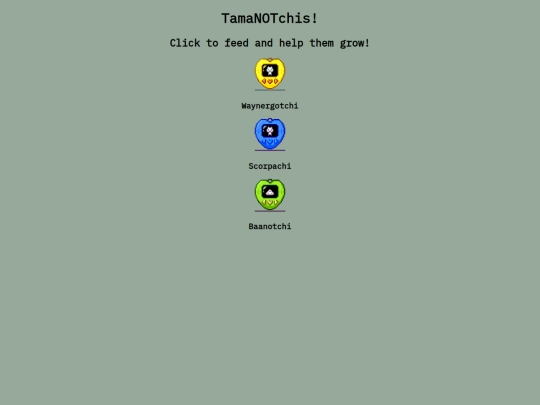 virtualpets/tamanotchi screenshot
