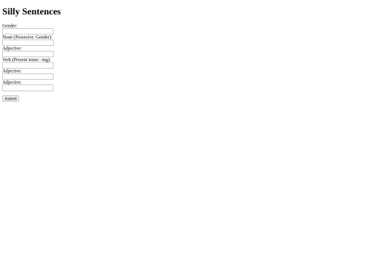 Experiments/Silly Sentences screenshot