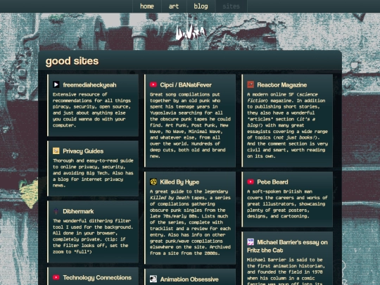 sites screenshot