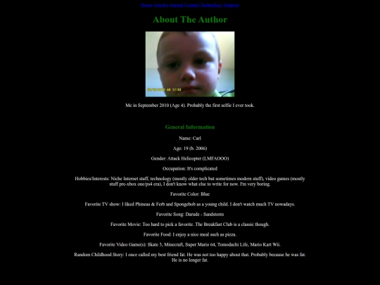 aboutme screenshot