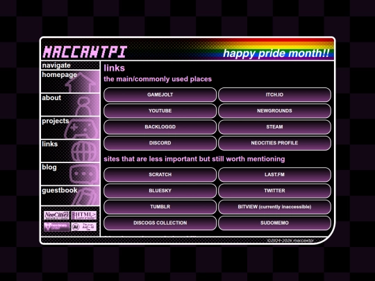 links screenshot