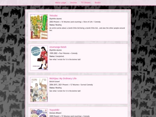 showsbooks/manga screenshot