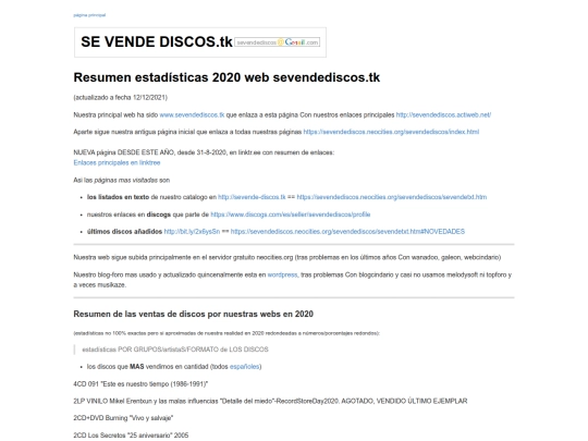 sevendediscos/resumenwebsevendediscos2020 screenshot