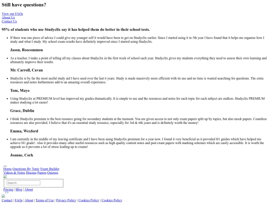 Test4ma/studyclix.ie screenshot