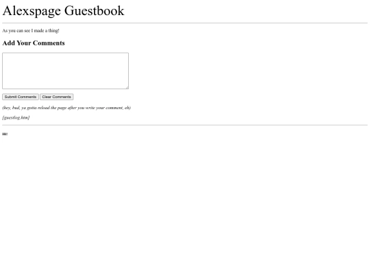 alexspage_guestbook screenshot