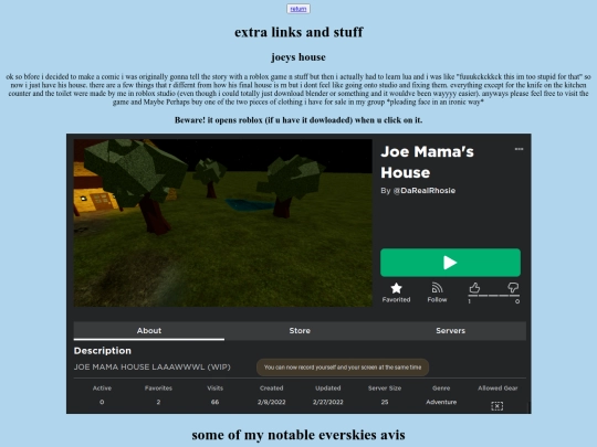 extras/links screenshot