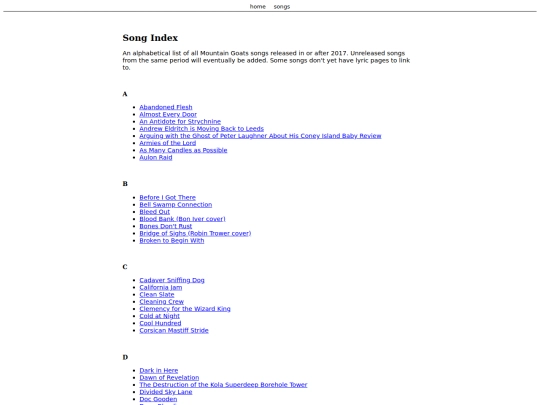 songs screenshot