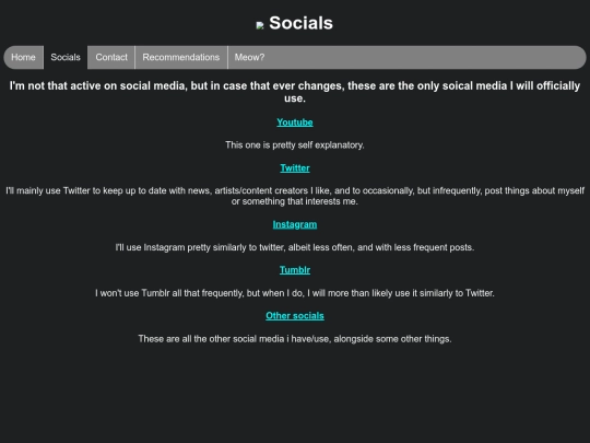 socials screenshot